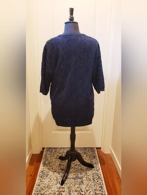 PJ Mark Mens Vintage Biggie Cable Knit Navy Sweater